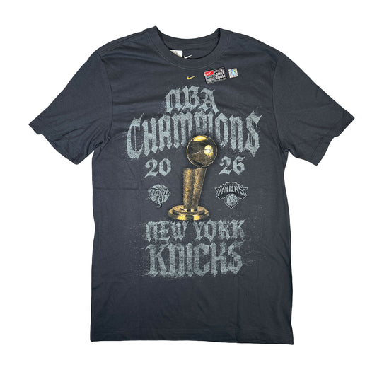 Nike New York Knicks 2026 NBA Finals Champions Authentic On Court T-shirt Grey (No Rinestones)
