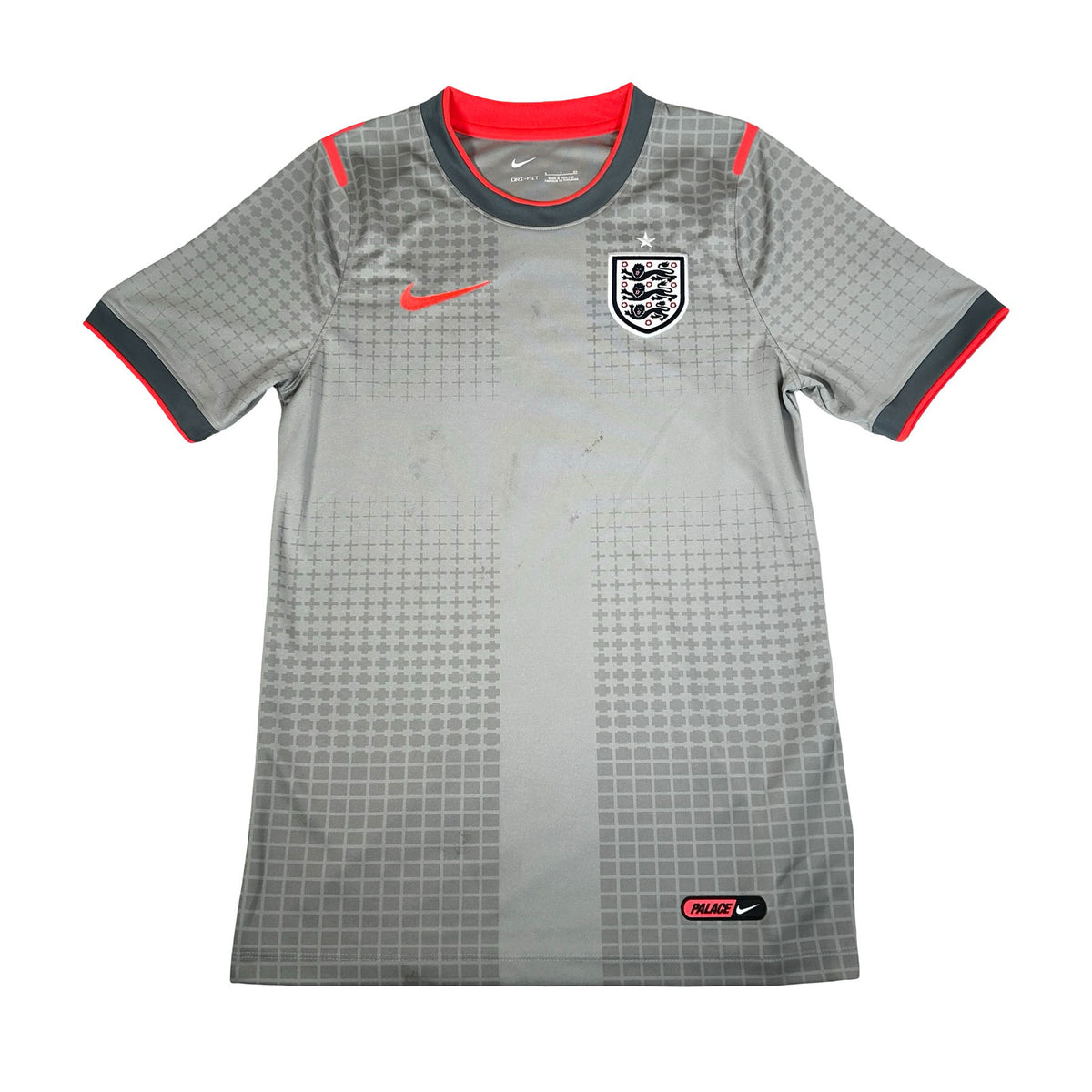 Nike England x Palace Academy Pro 2026 Football Jersey Pewter Grey/Bright Crimson [USED] - S (Used)