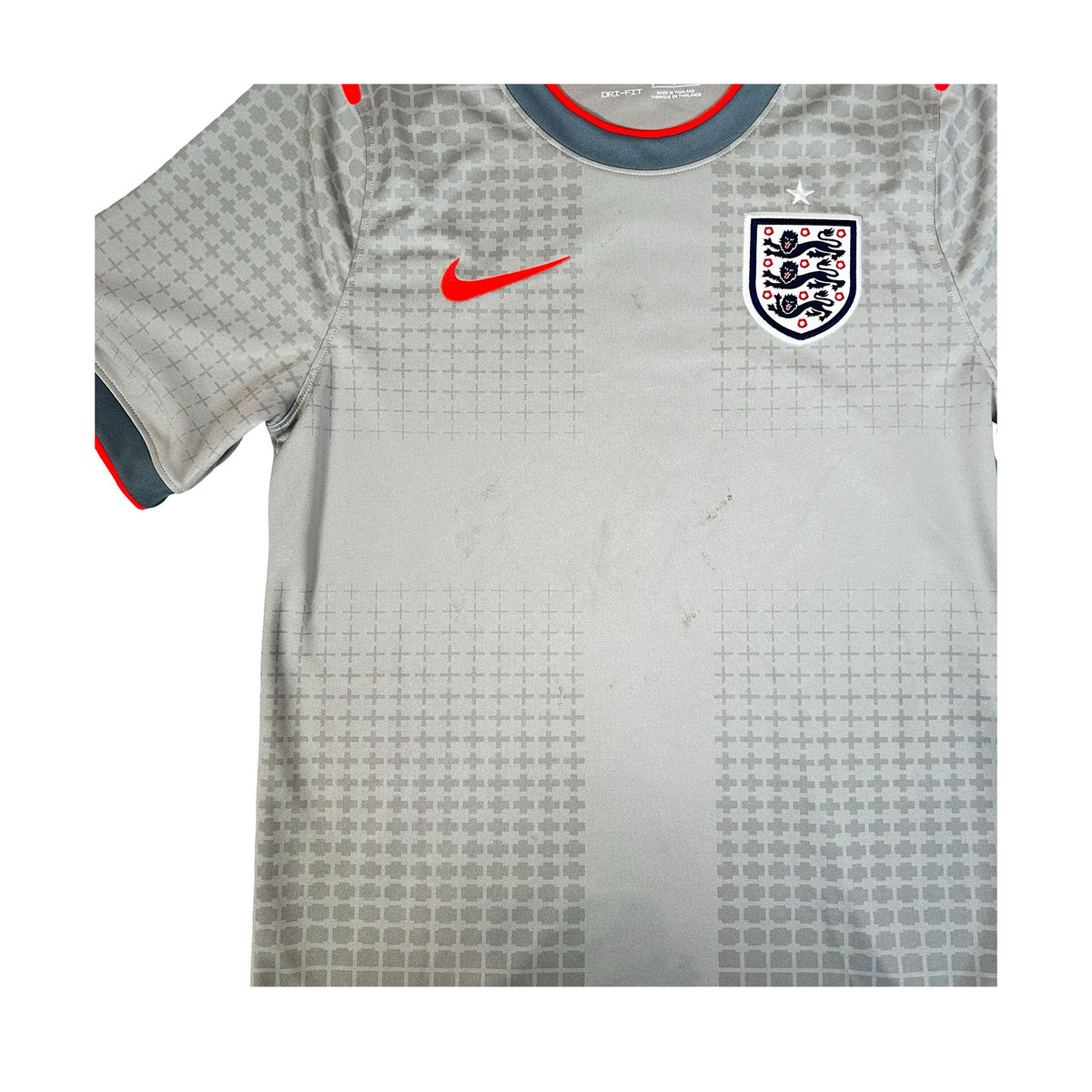 Nike England x Palace Academy Pro 2026 Football Jersey Pewter Grey/Bright Crimson [USED] - S (Used)