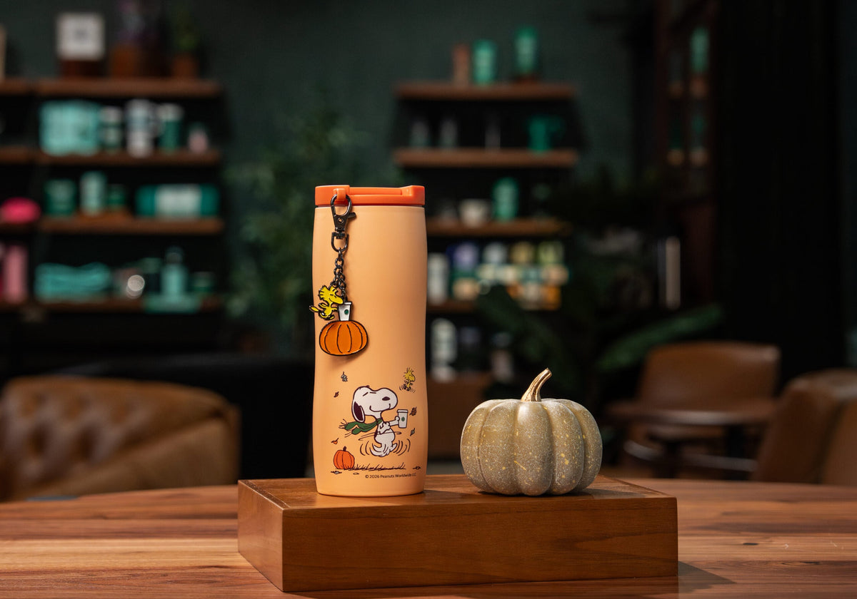 Starbucks x Peanuts Snoopy 16 Ounce Stainless Steel Tumbler Orange