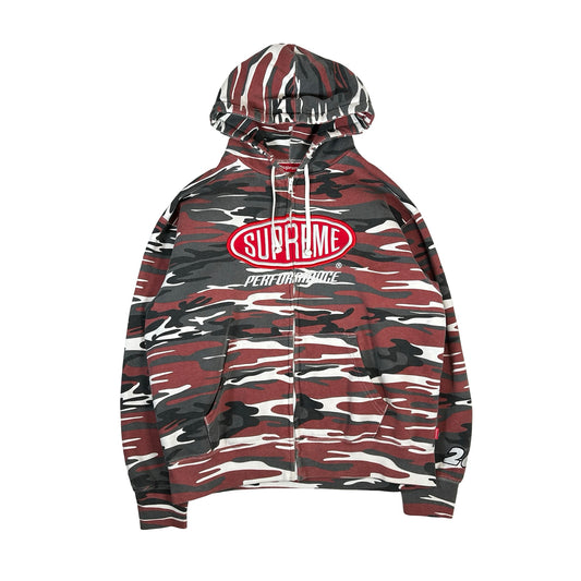 Supreme Performance Zip Up Hooded Sweatshirt Red Camo (SS26) [USED] - S (Used)