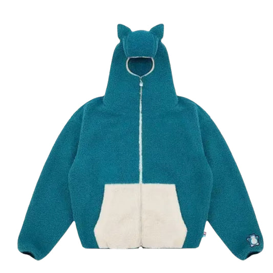 Pokemon x Vandy The Pink Snorlax Fleece Jacket Blue