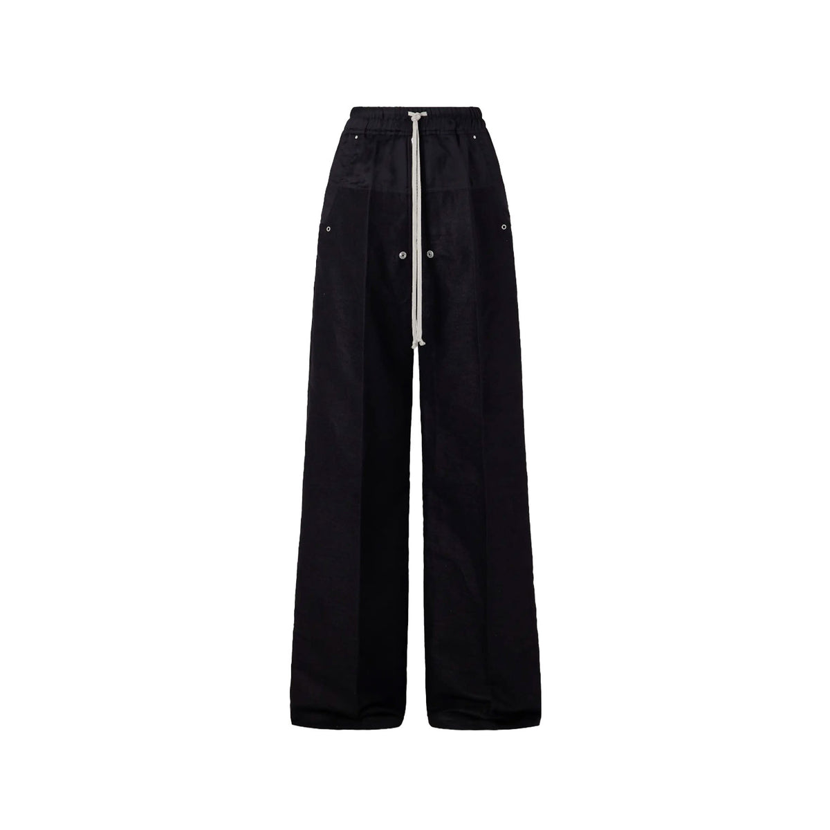 RICK OWENS Wide Bela Wide-Leg Flannel Drawstring Trousers