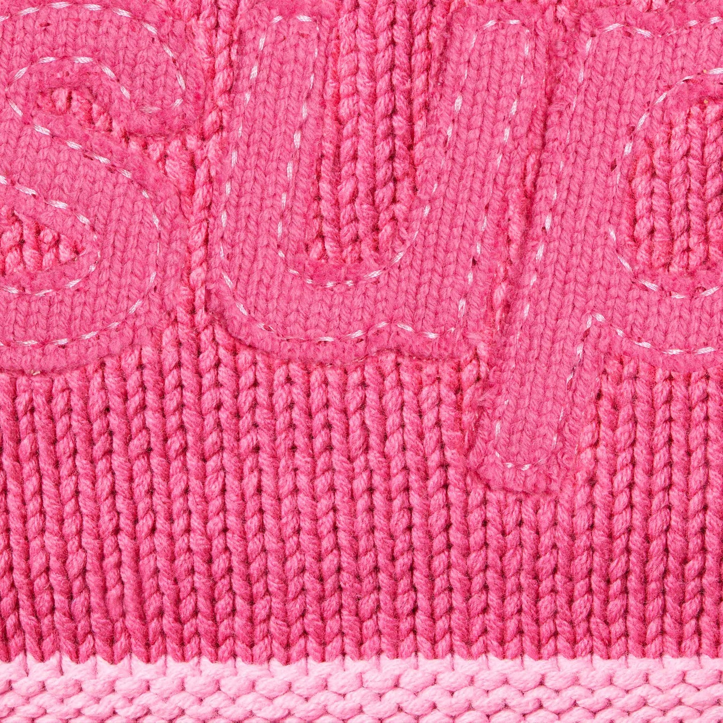 Supreme Tonal Applique Sweater Dark Pink