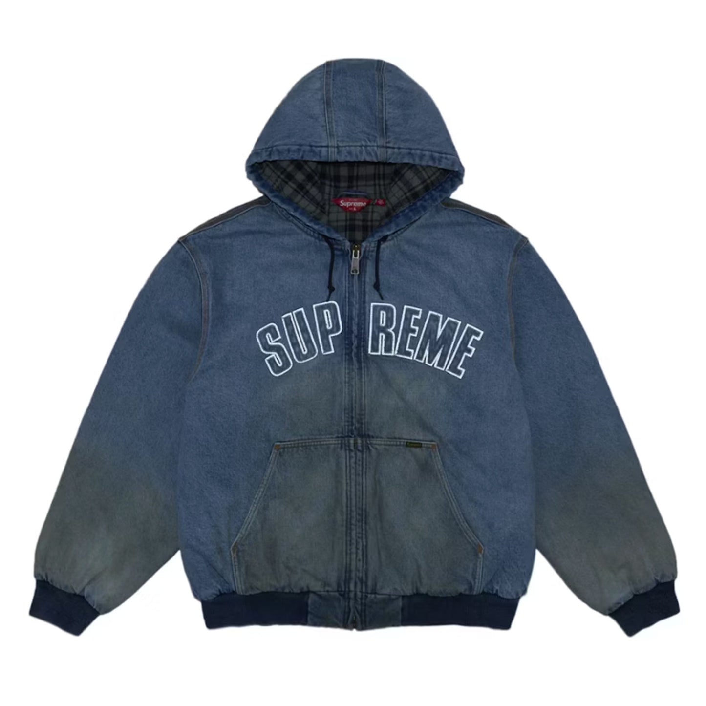 Supreme Reflective Arc Hooded Work Jacket Denim