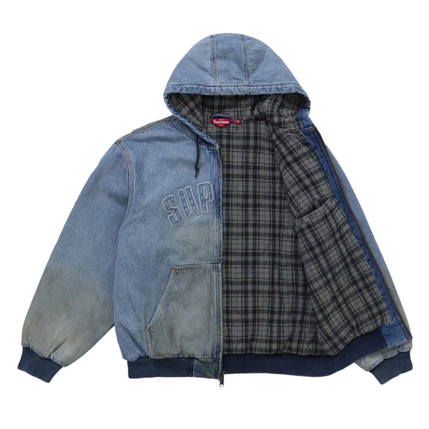 Supreme Reflective Arc Hooded Work Jacket Denim