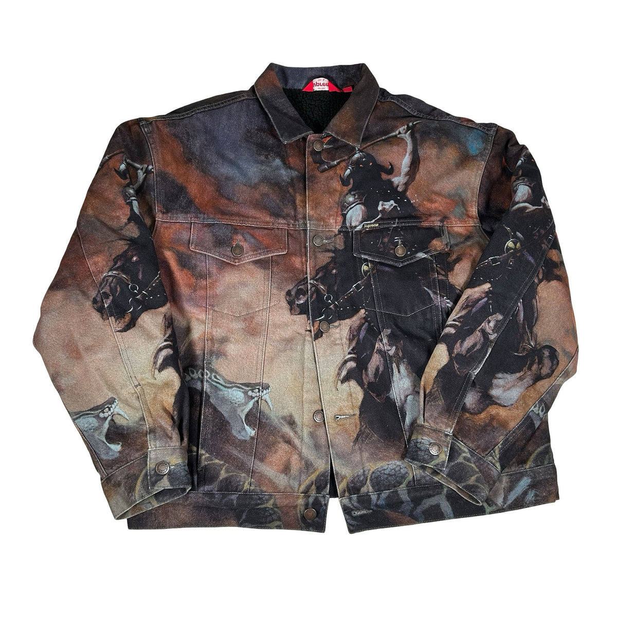 Supreme Frazetta Faux Shearling Lined Trucker Jacket Multicolor [USED] - L (Used)