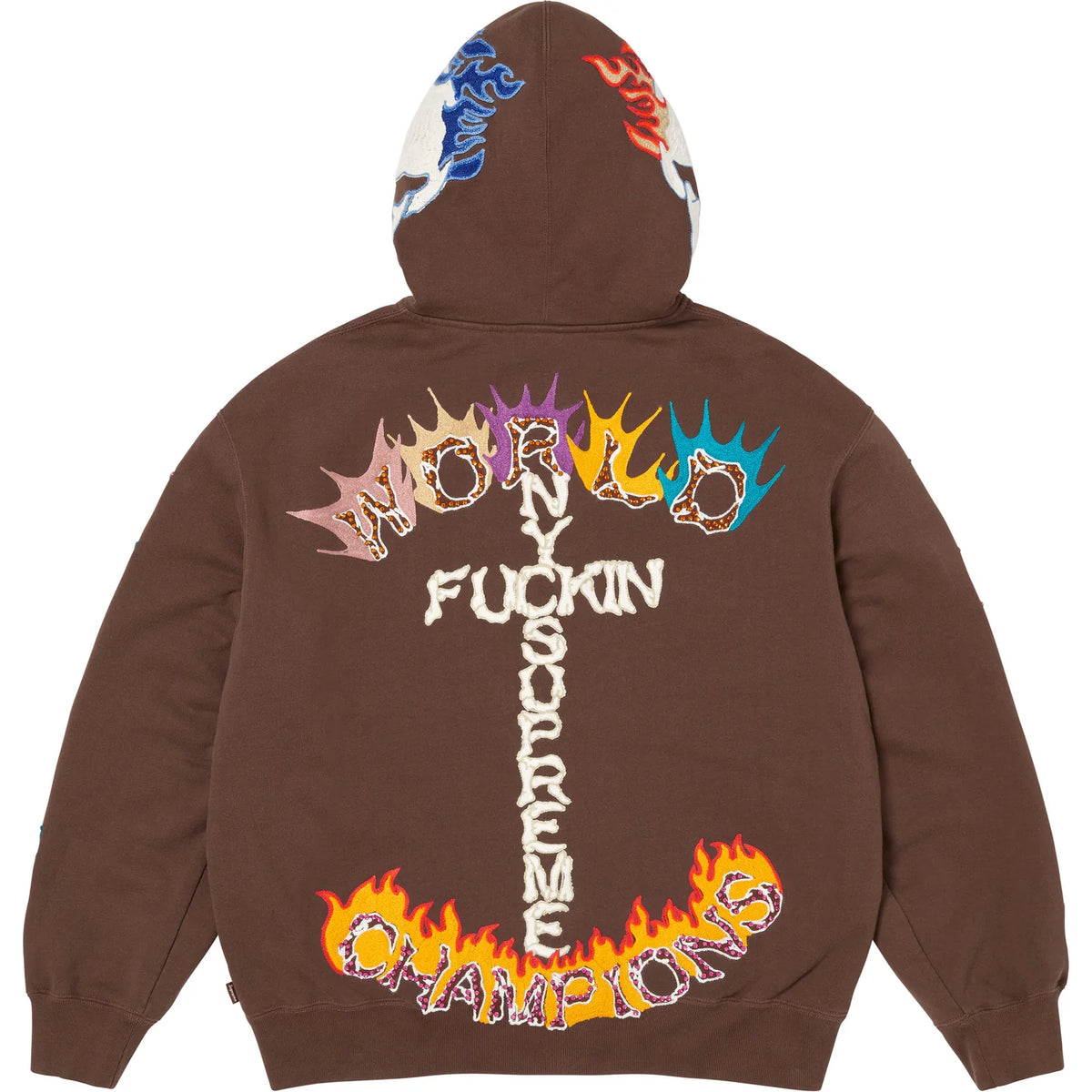 Supreme F**k You Zip Up Hooded Sweatshirt Brown (FW26)