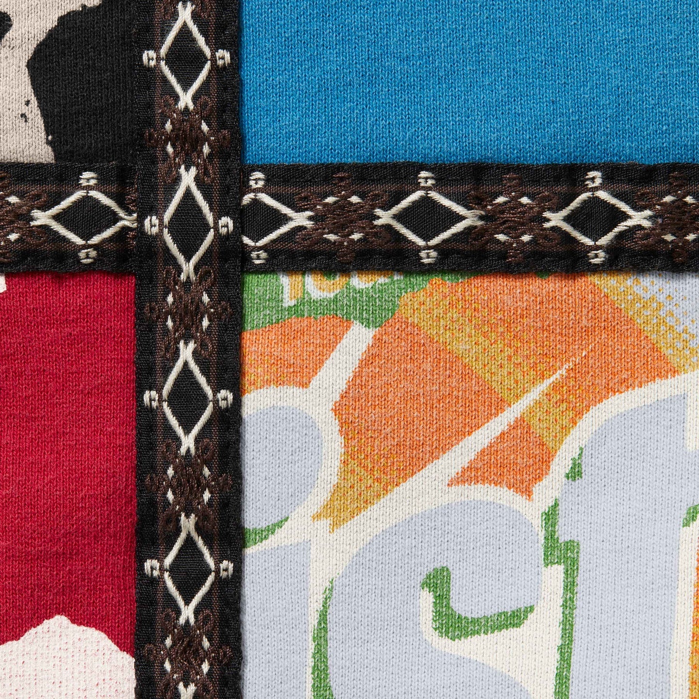 Supreme Number (N)ine Patchwork Zip Up Hooded Sweatshirt Multicolor