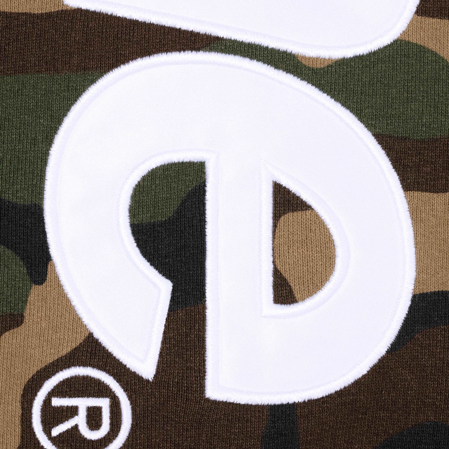 Supreme Satin Applique Hooded Sweatshirt (SS26) Woodland Camo