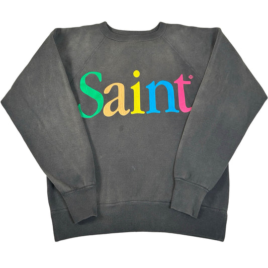Saint Mxxxxxx Colorful Saint Crewneck Sweatshirt Vintage Black [USED] - M (Used)
