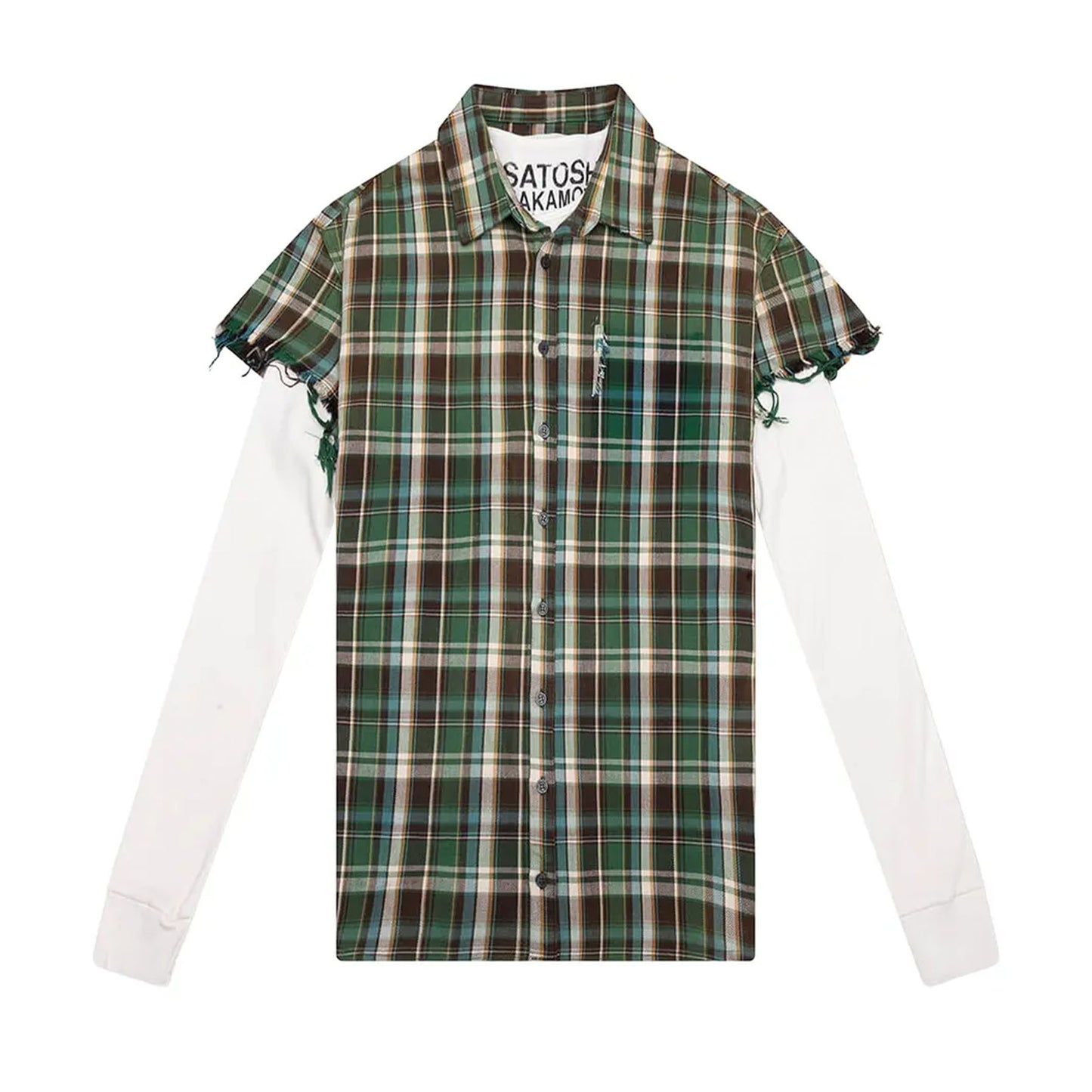 Satoshi Nakamoto Bender Cut Off Flannel Green Plaid