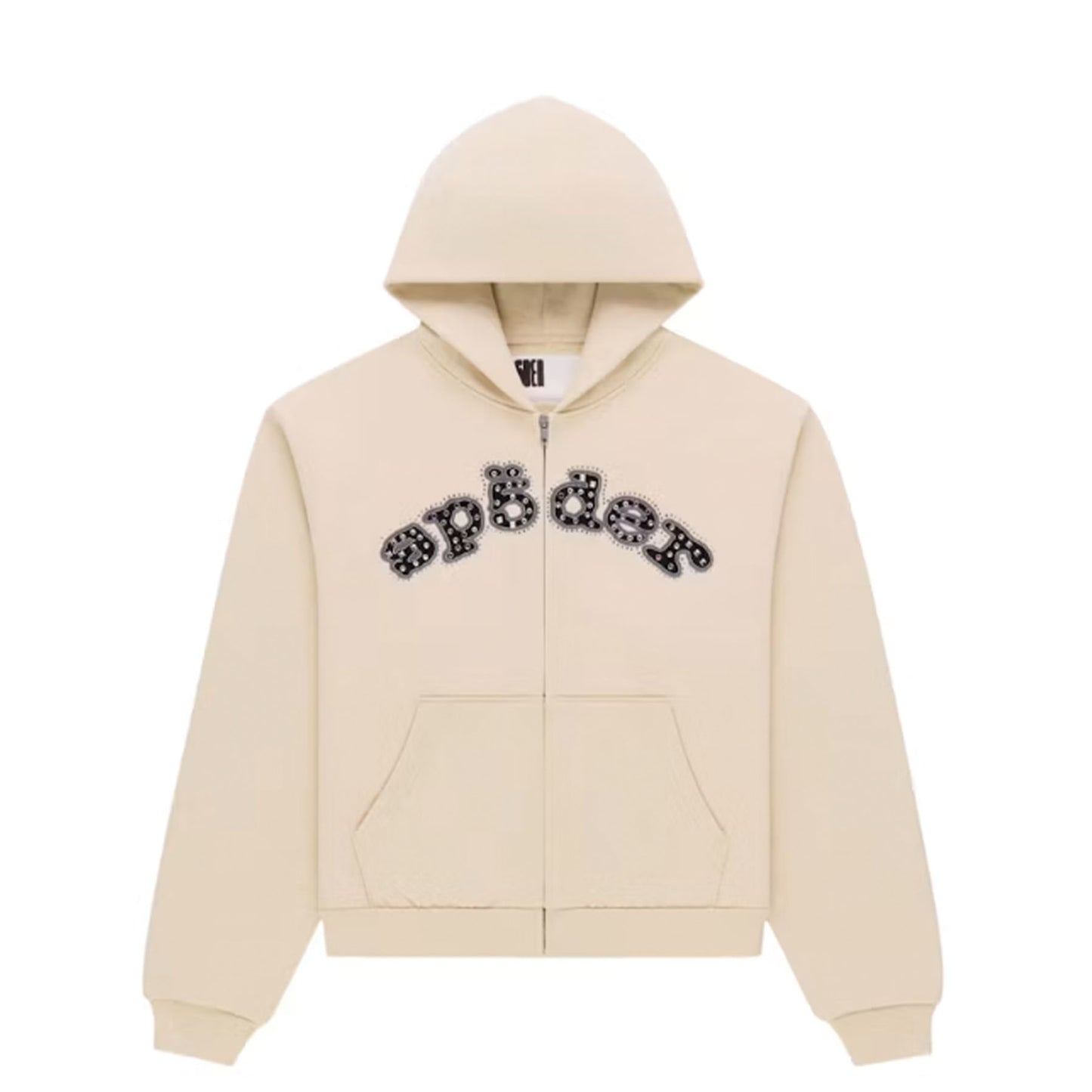 Sp5der Mixed Stone OG V2 Zip Hoodie Cream