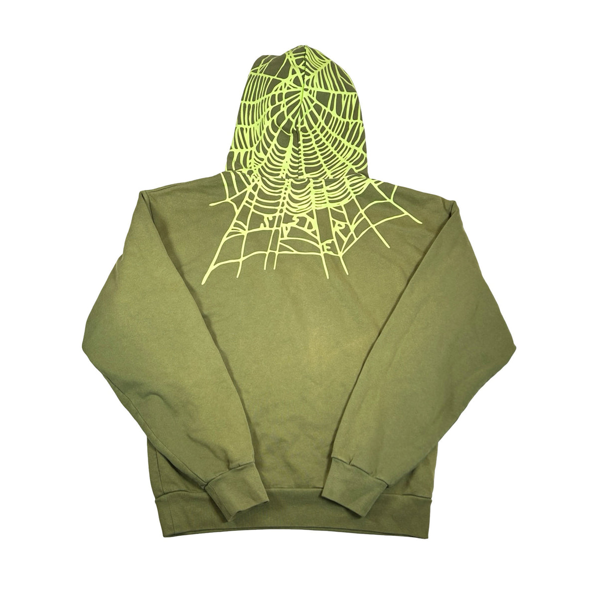Sp5der Heavy Web Hoodie Olive [USED] - M (Used)