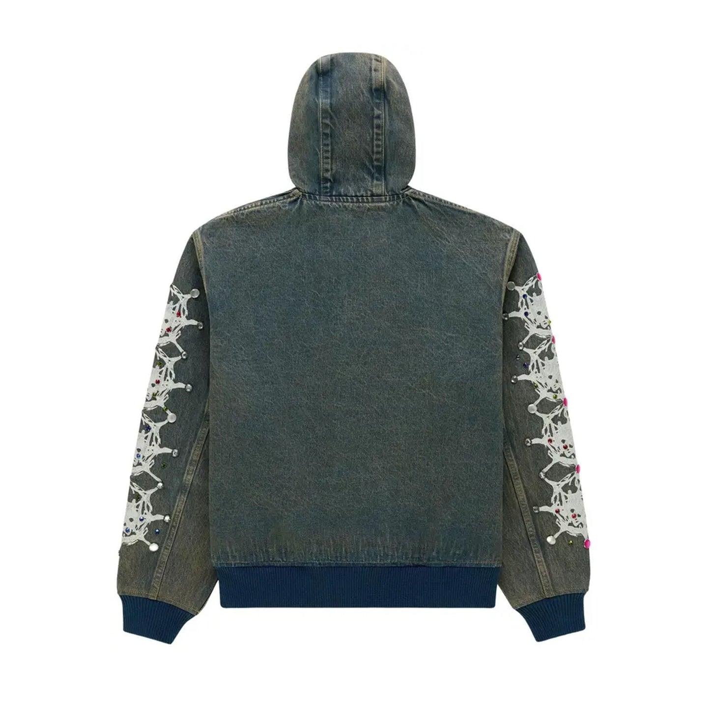 Sp5der Webstone Hooded Denim Work Jacket Indigo