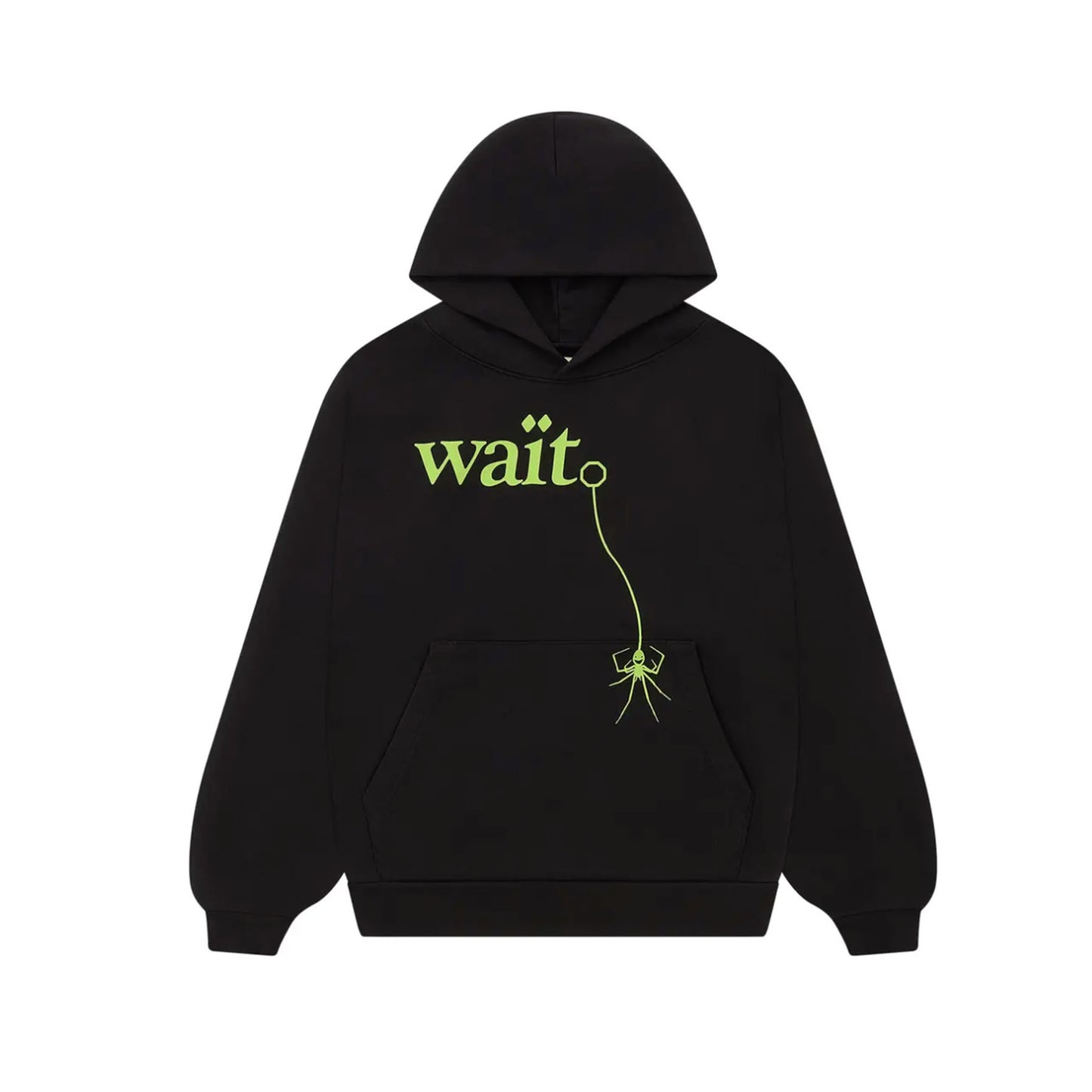 Sp5der Wait Hoodie Black [USED] - L (Used)