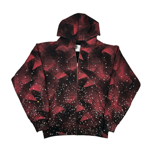 Sp5der Star Plaid Full Zip Hoodie [USED] - M (Used)