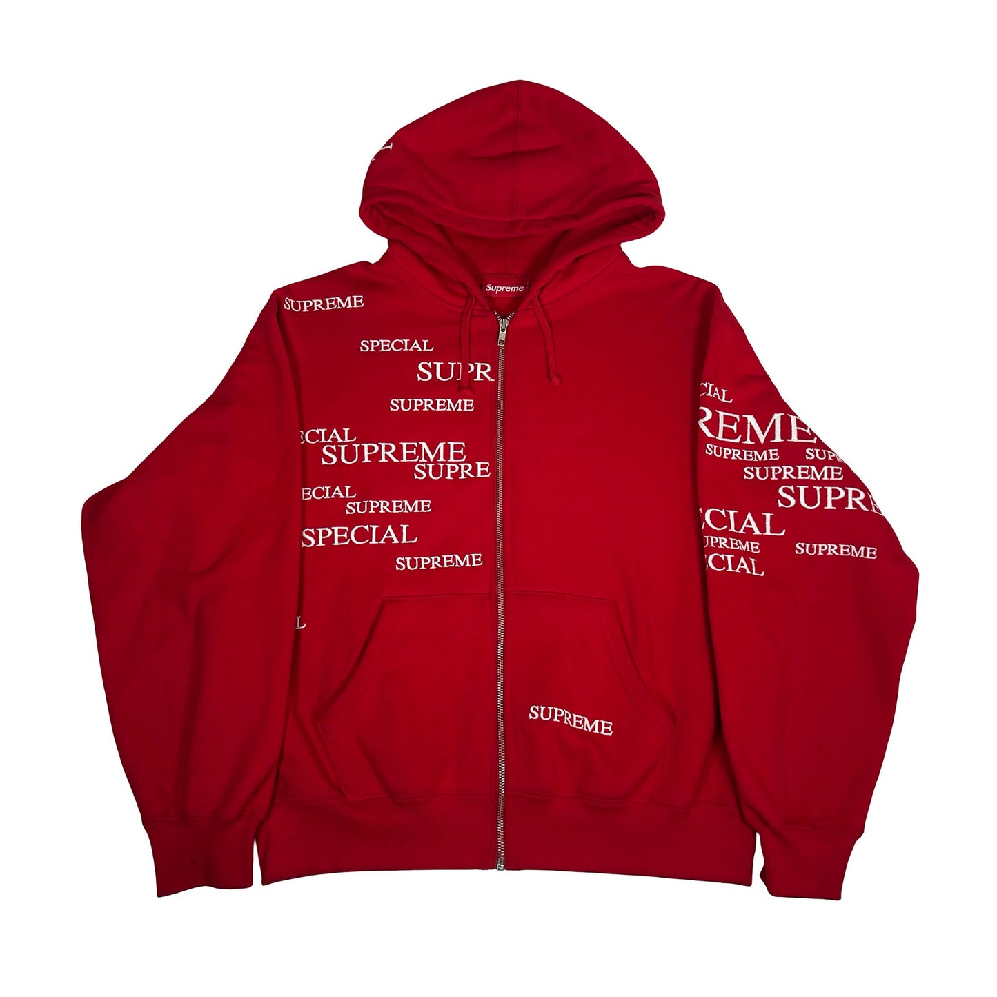 Supreme Special Zip Up Hooded Sweatshirt Red [USED]- M (Used)