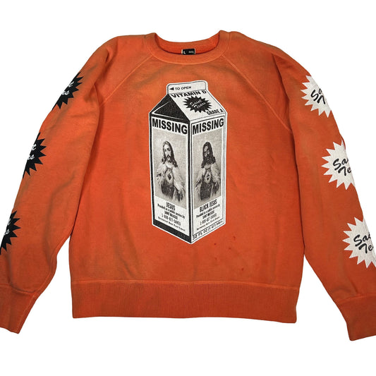 Saint Mxxxxxx x Denim Tears Milk Pack Raglan Sleeve Sweatshirt Vintage Orange [USED] - L (Used)