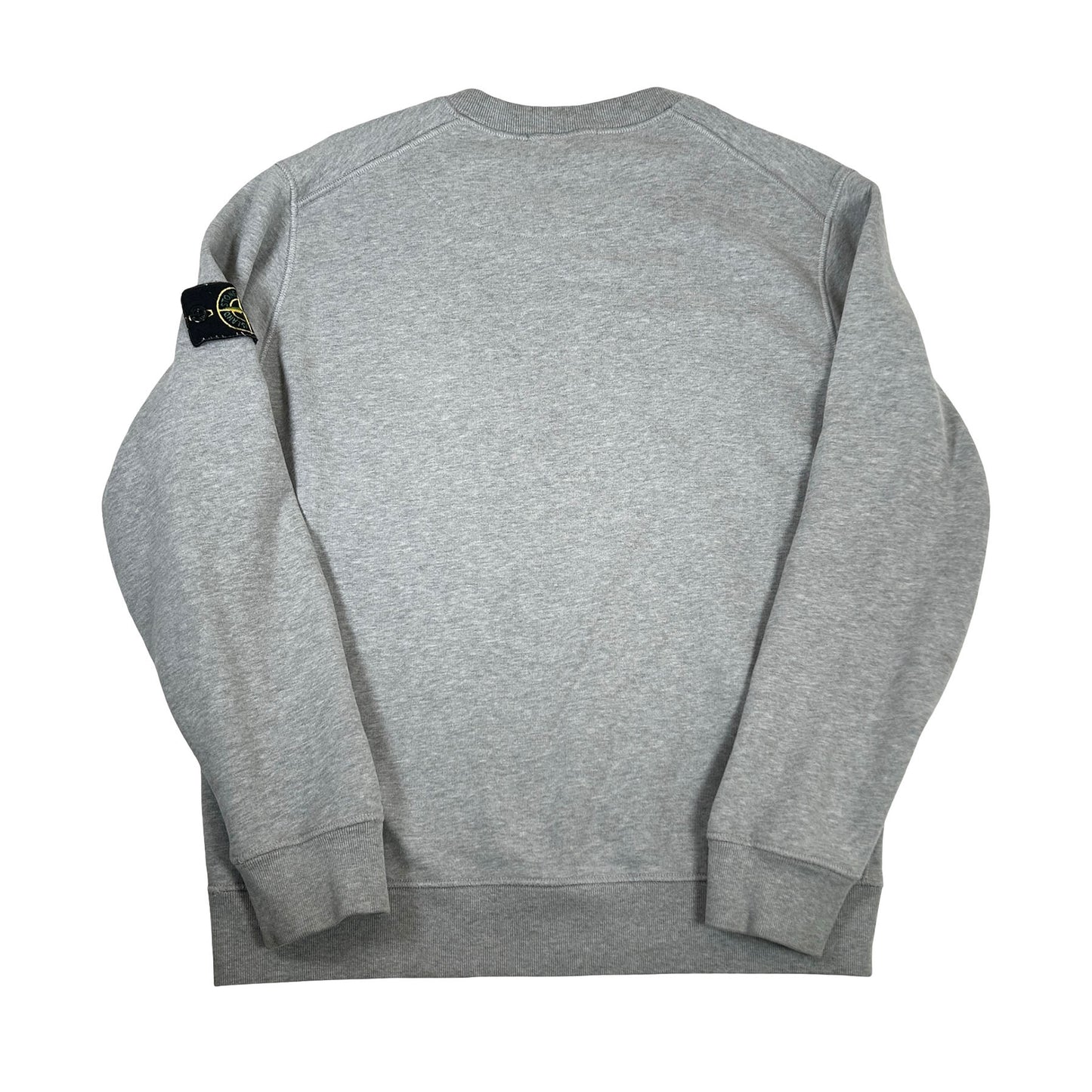 Stone Island Logo-Appliquéd Garment-Dyed Cotton Jersey Sweatshirt Grey [USED] - L (Used)