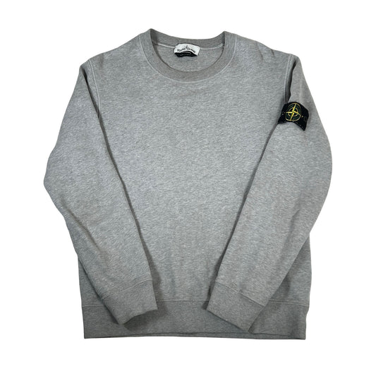 Stone Island Logo-Appliquéd Garment-Dyed Cotton Jersey Sweatshirt Grey [USED] - L (Used)