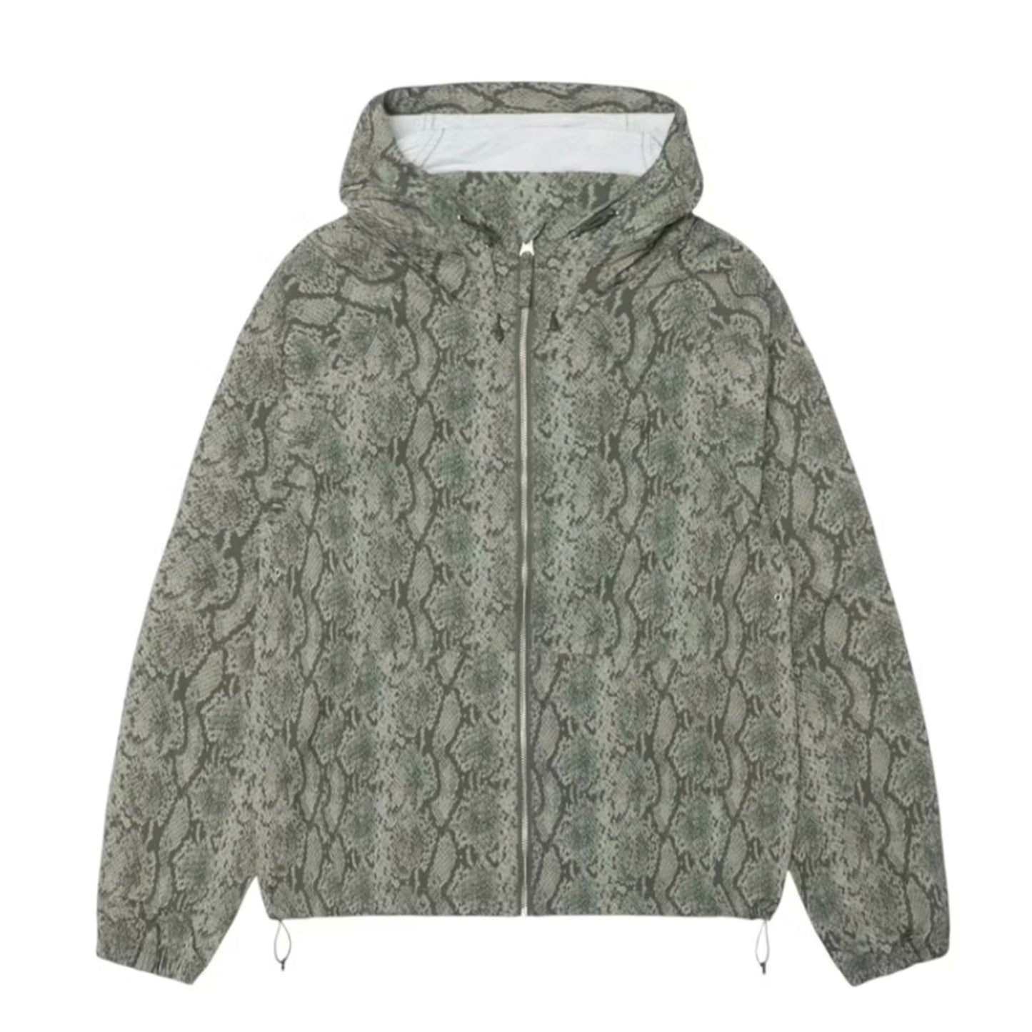 Stussy Beach Snake Print Nylon Shell Jacket Olive [USED] - M (Used)
