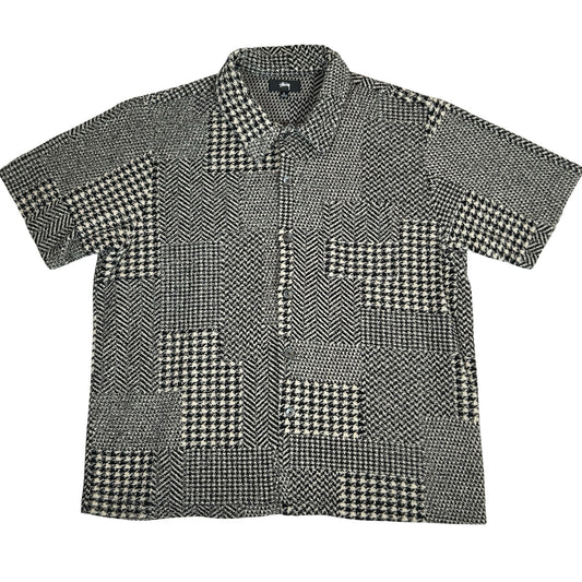 Stussy Mixed Pattern Jersey Shirt Grey [USED] - L (Used)