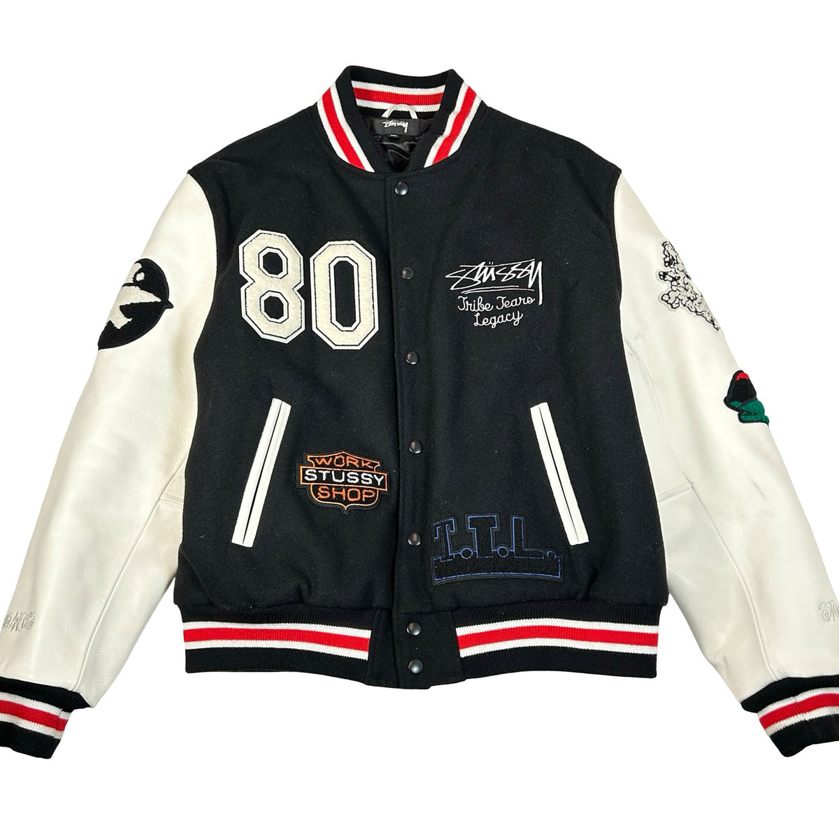 Stussy x Denim Tears X Our Legacy TTL Varsity Jacket Black/White [USED] - L (Used)