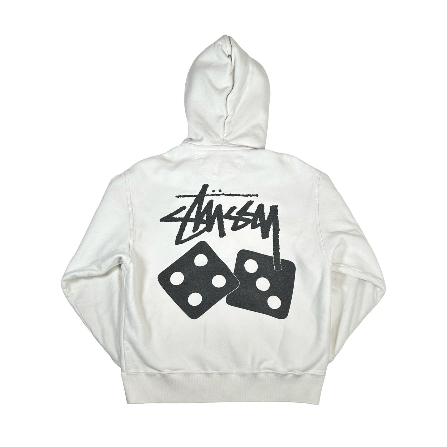 Stüssy Men's Dice Pig. Dyed Zip Hoodie Natural [USED] - L (Used)