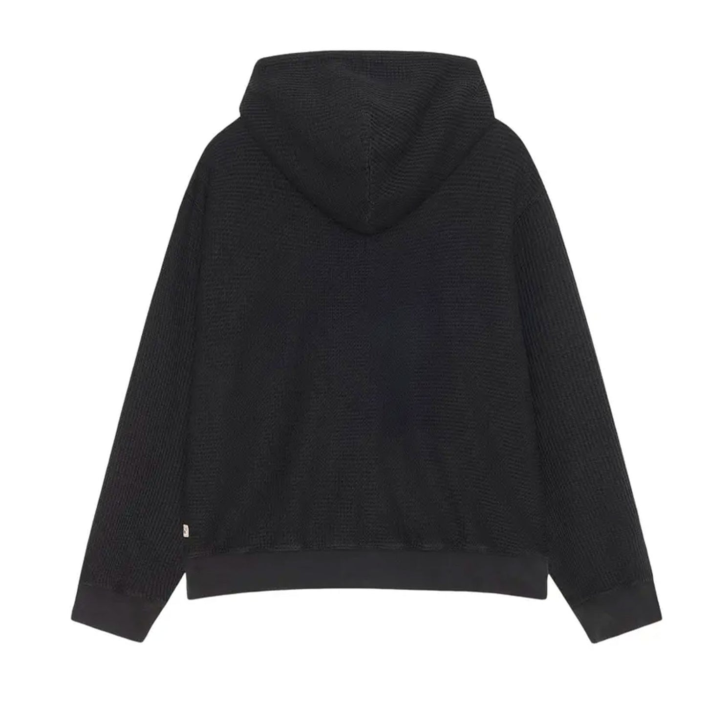 Stussy Double Layer Waffle Zip Hoodie Black