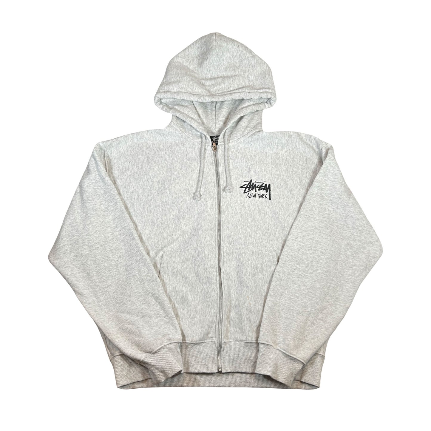 Stussy Stock New York Zip Hoodie Grey [USED] - XXL (Used)