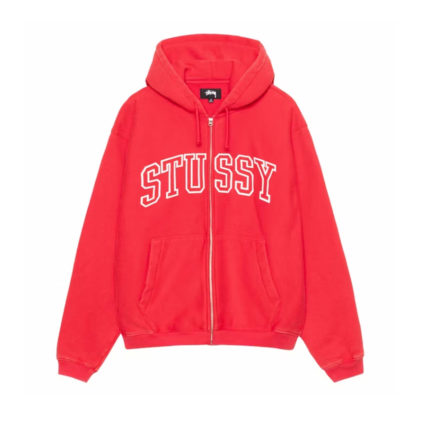Stussy Outline Zip Hoodie Red [USED] - S (Used)