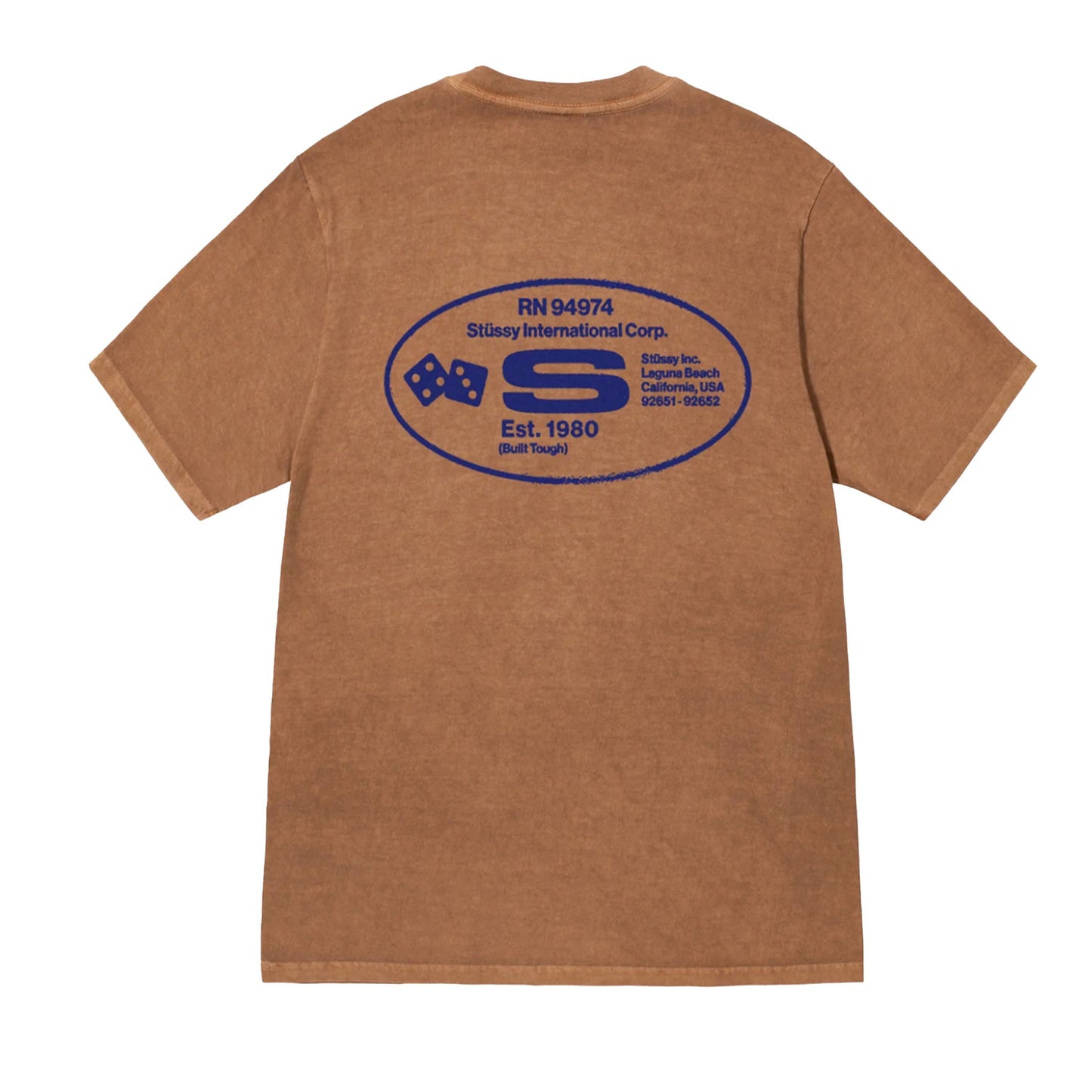 Stüssy Oval Corp. Pig. Dyed Tee Almond [USED] - L (Used)