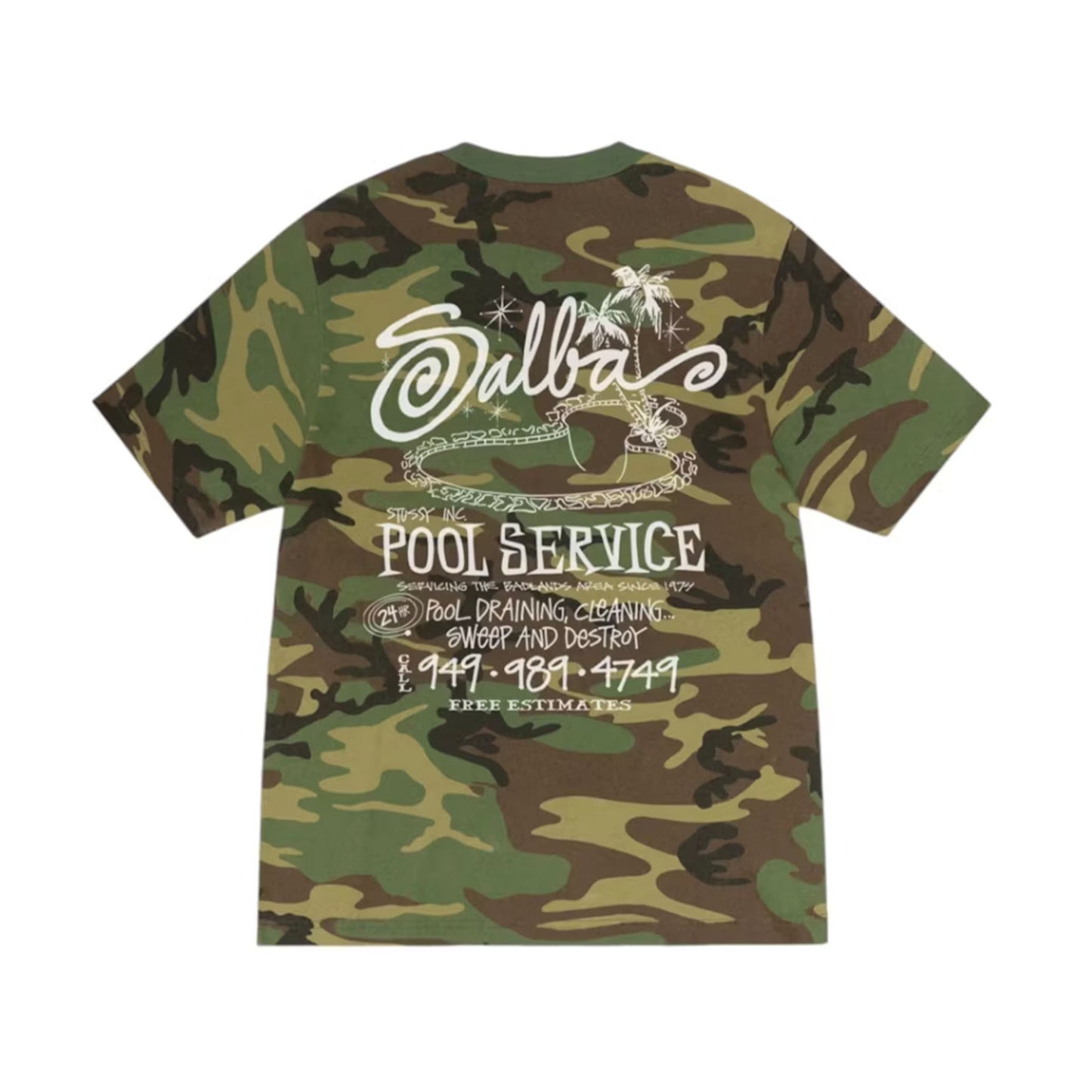 Stussy Pool Service Pigment Dyed Tee Camo [USED] - S (Used)