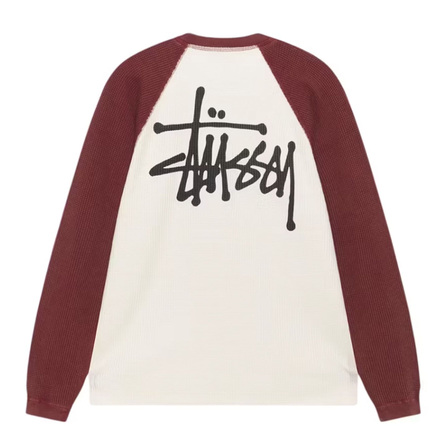 Stussy Thermal 2 Tone Raglan Shirt White [USED] - S (Used)
