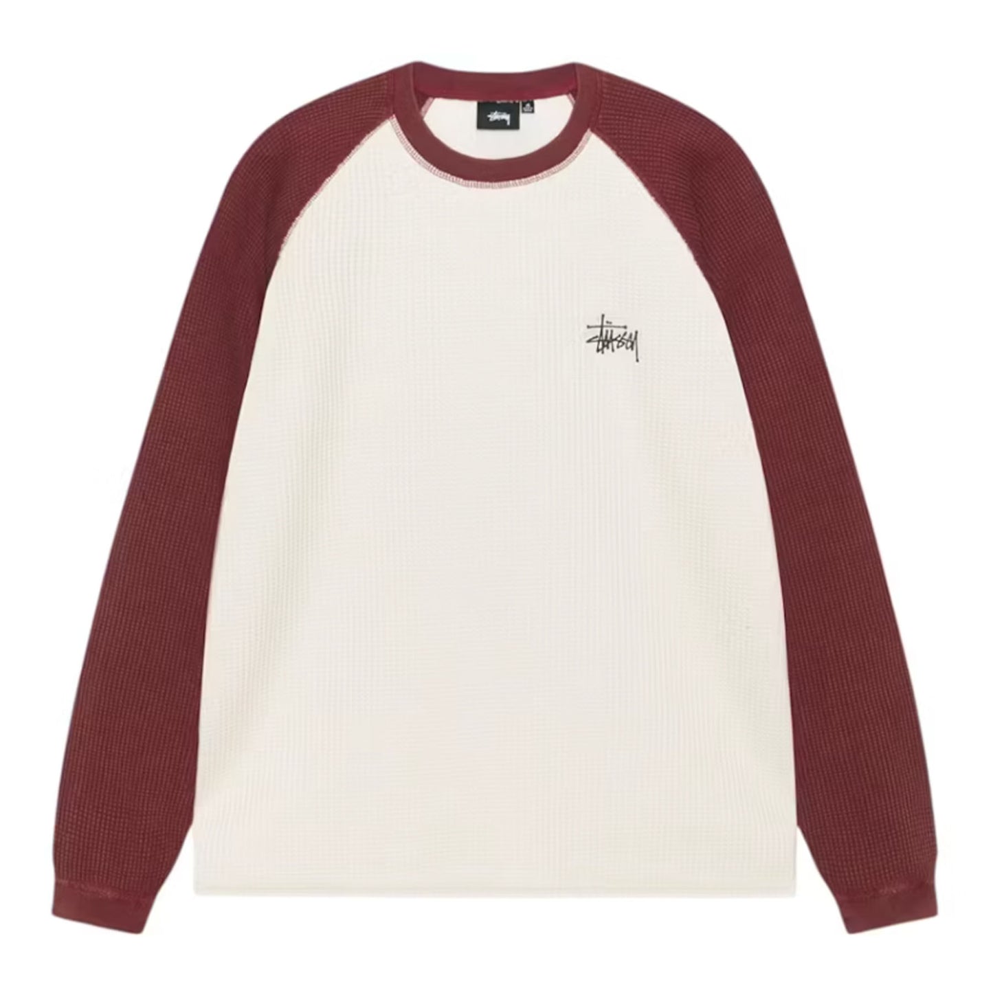 Stussy Thermal 2 Tone Raglan Shirt White [USED] - S (Used)