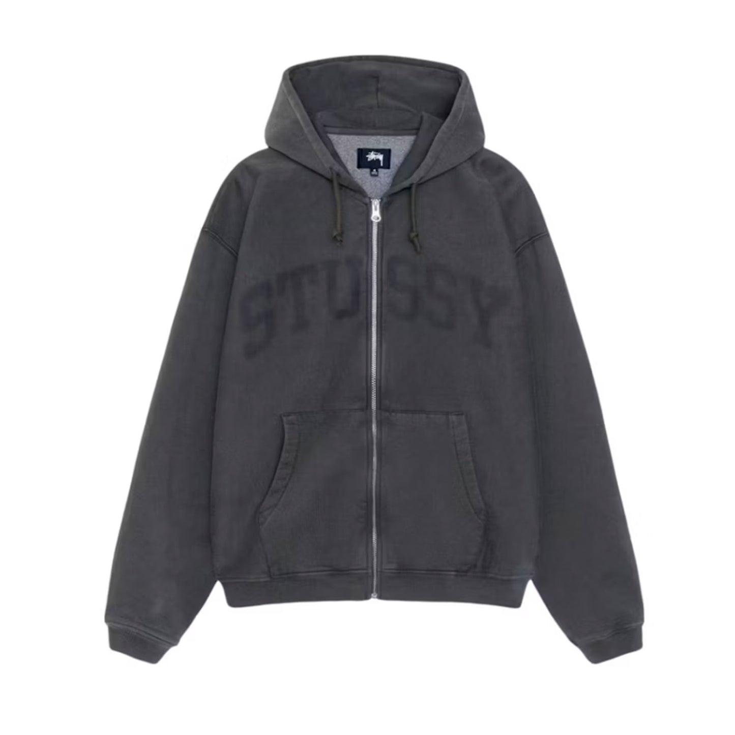 Stussy Zip Faded Graphic Hoodie Washed Black [USED] - S (Used)