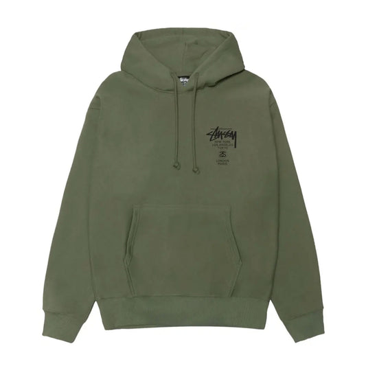 Stussy World Tour Hoodie Olive