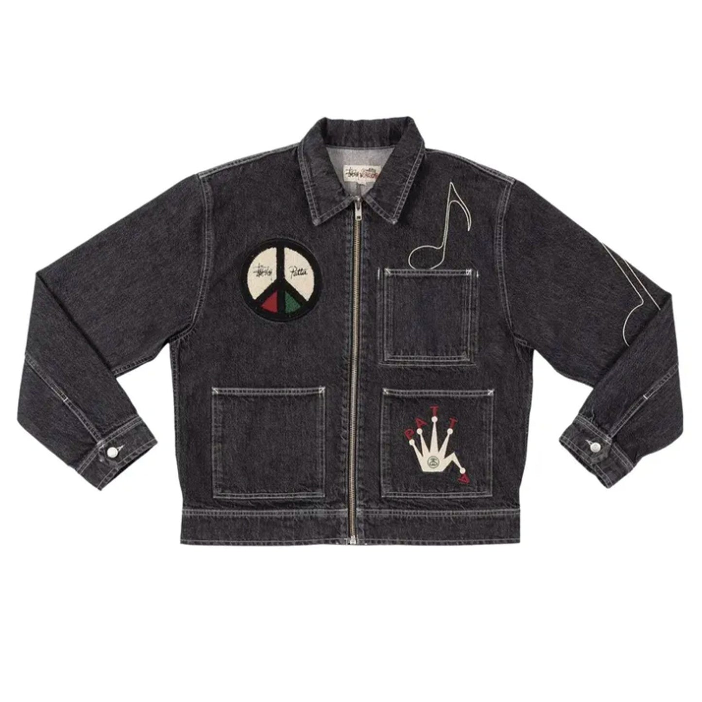 Stussy x Patta Zip Work Jacket Black [USED] - L (Used)