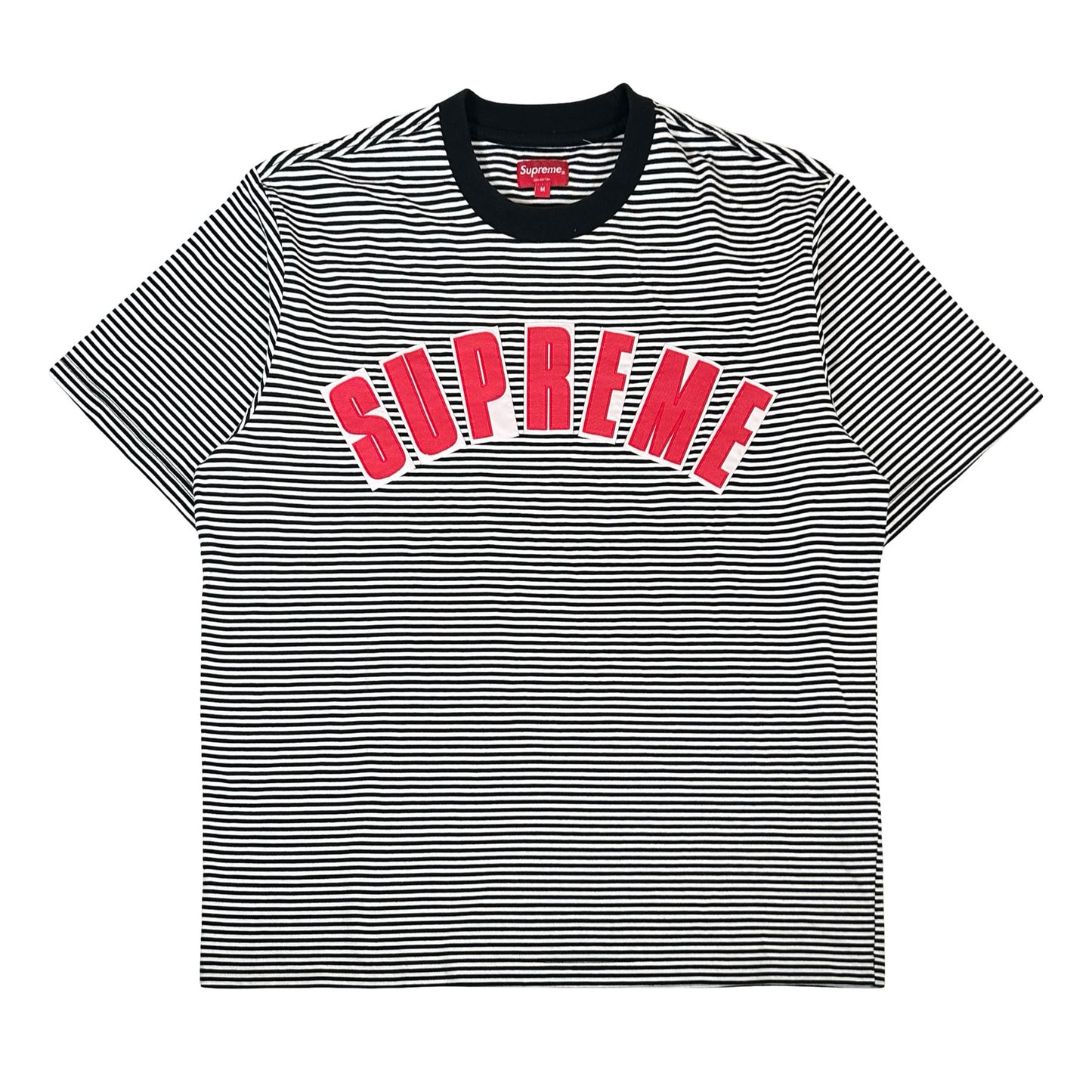 Supreme Arc Applique S/S S/S Top White Stripe [USED] - M (Used)