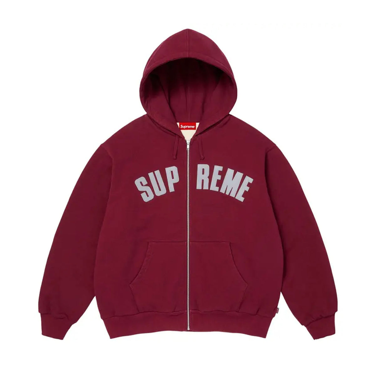 Supreme Arc Thermal Lined Zip Up Hooded Sweatshirt (FW26) Cardinal
