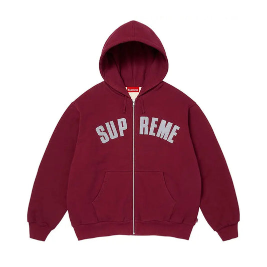 Supreme Arc Thermal Lined Zip Up Hooded Sweatshirt (FW26) Cardinal