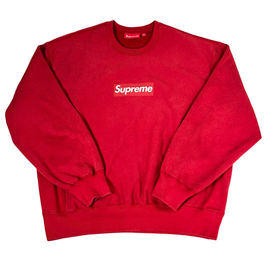 Supreme Washed Box Logo Crewneck Red [Used] - L (Used2)