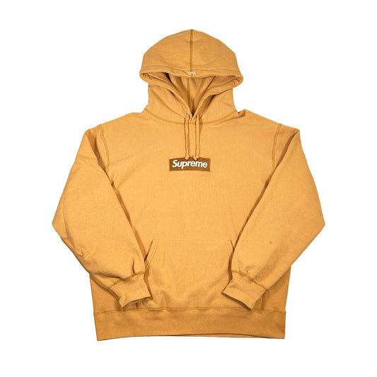 Supreme Box Logo Hooded Sweatshirt (FW21) Light Mustard [USED] - L (Used2)