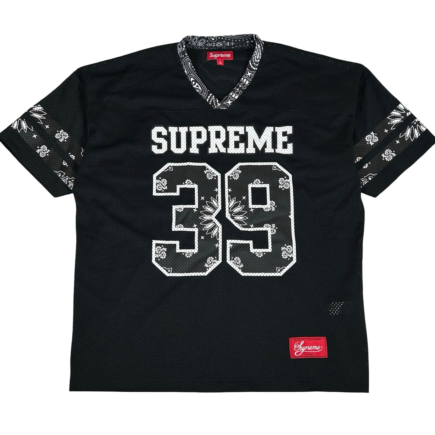 Supreme Bandana Football Jersey Black [USED] - L (Used)