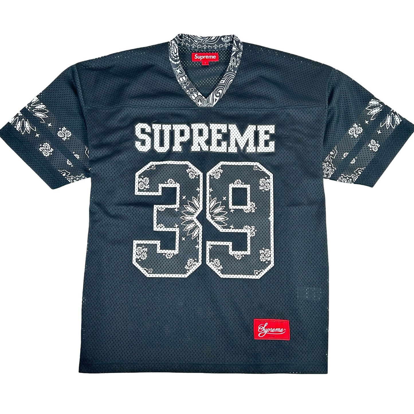Supreme Bandana Football Jersey Black [USED] - S (Used)