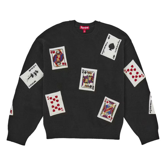 Supreme Beaded Cards Sweater Black