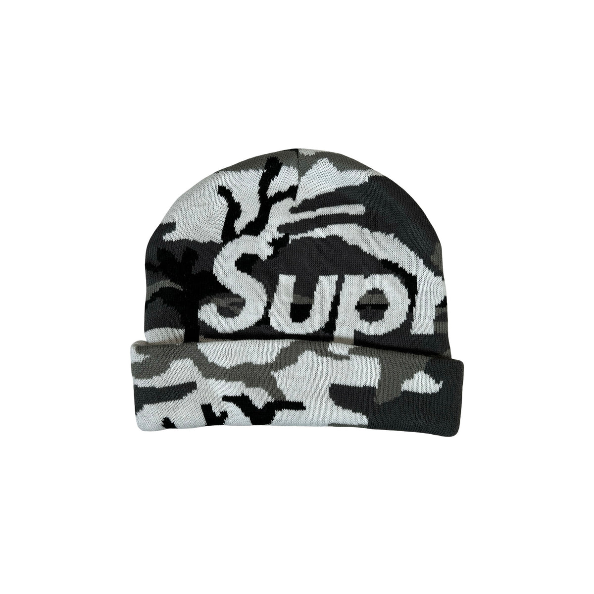 Supreme Camo Big Logo Beanie Snow Camo [USED]