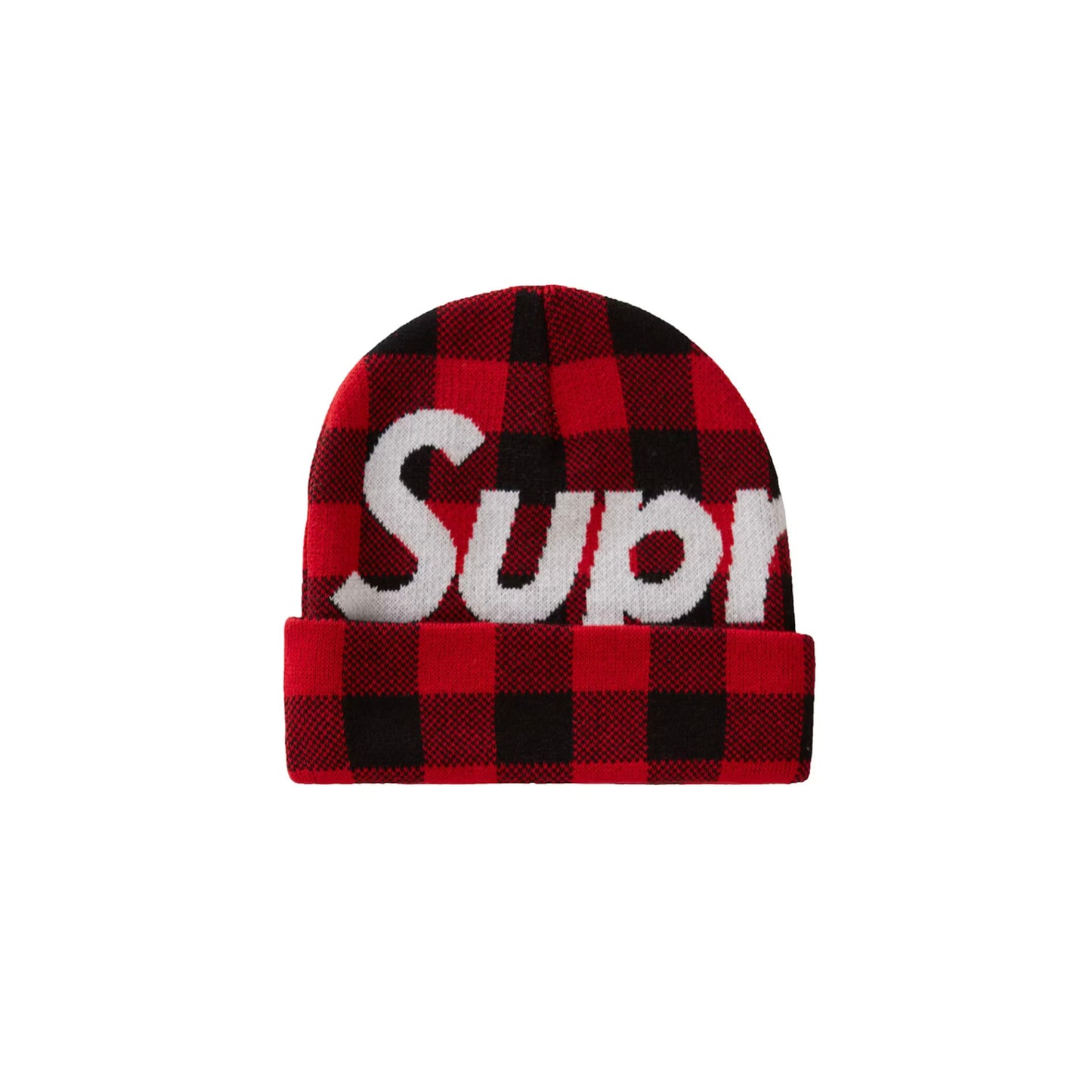 Supreme Big Logo Beanie (FW20) Red Plaid [USED] - OS (Used)