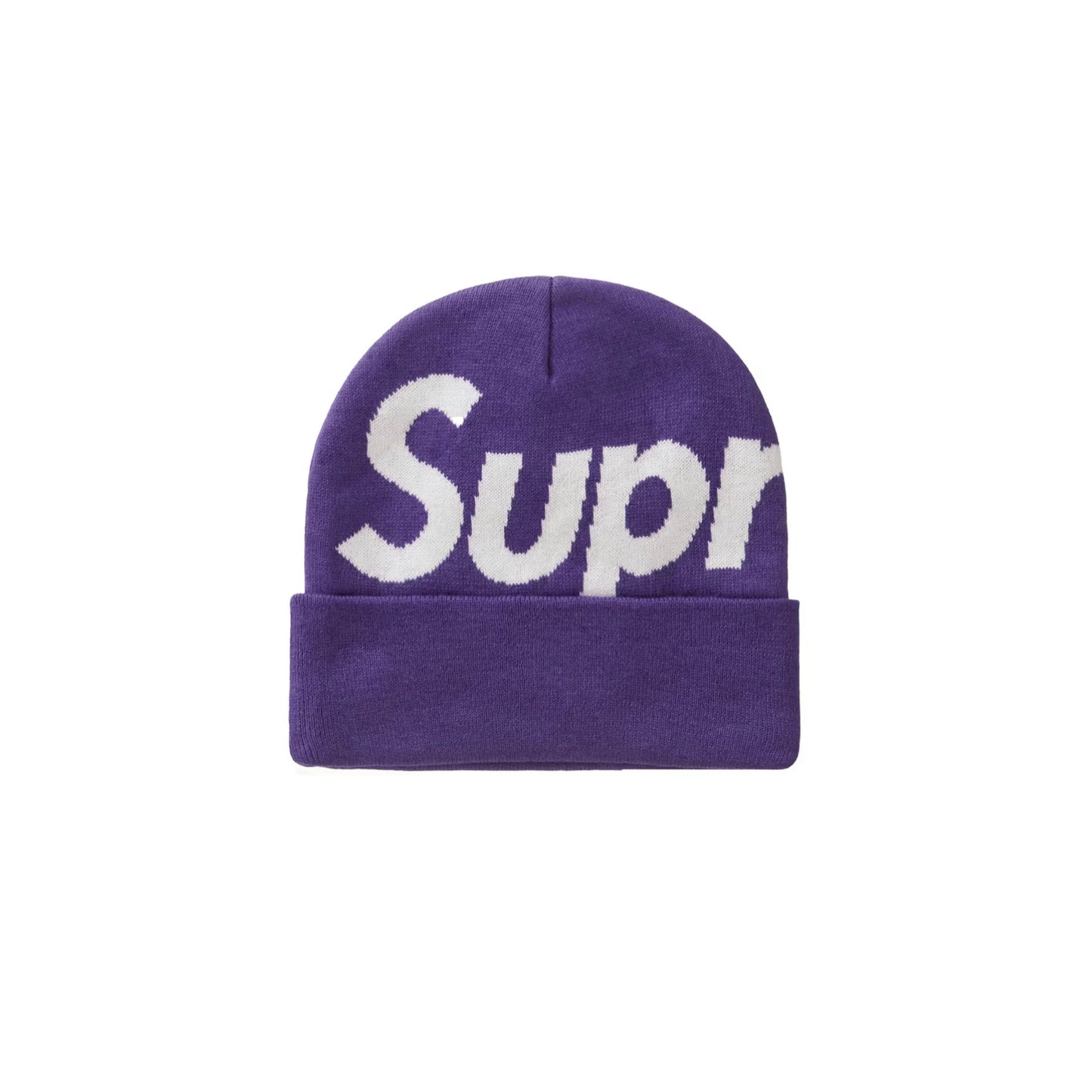 Supreme Big Logo Beanie Dark Purple [USED]